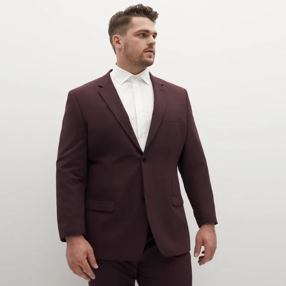 SuitShop Men’s Burgundy Three Piece Suit - Picture 1 of 6